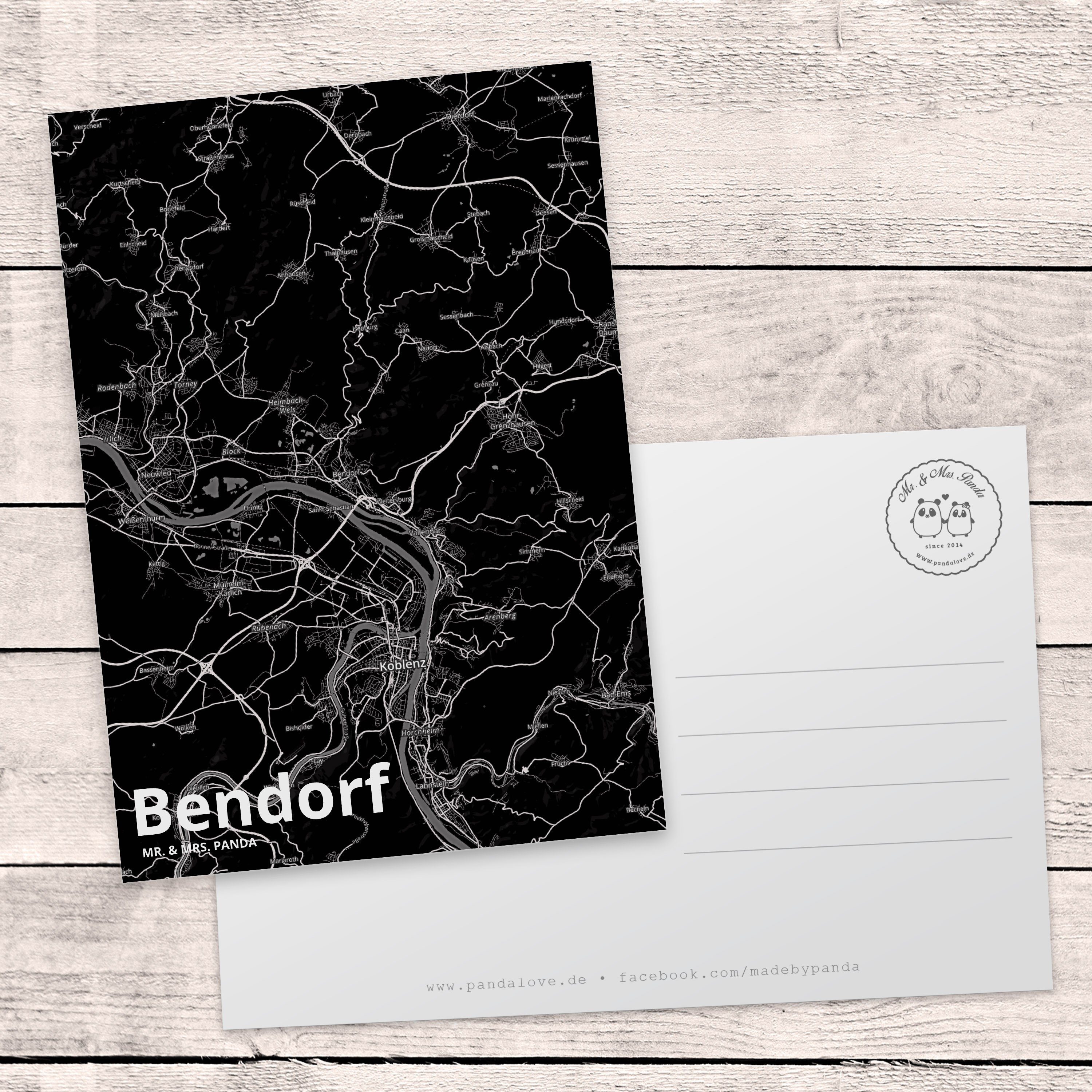 Stadt, Ort, Geschenk, Bendorf - Ka Panda Geburtstagskarte, Einladungskarte, Postkarte Mrs. Mr. &