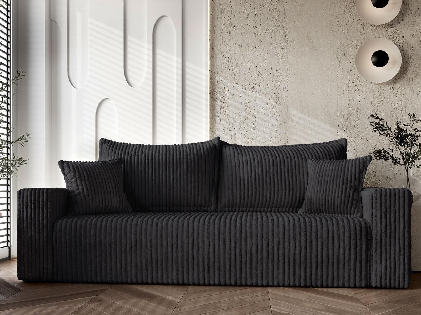 Compleo Schlafsofa mit gemütlichen Stoff, mit Bettfunktion, Bettkasten, Modern Sofa mit Schlaffunktion