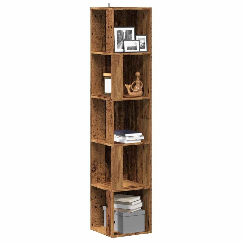 vidaXL Eckregal Eckregal Altholz-Optik 33x33x165 cm Holzwerkstoff, 1-tlg.