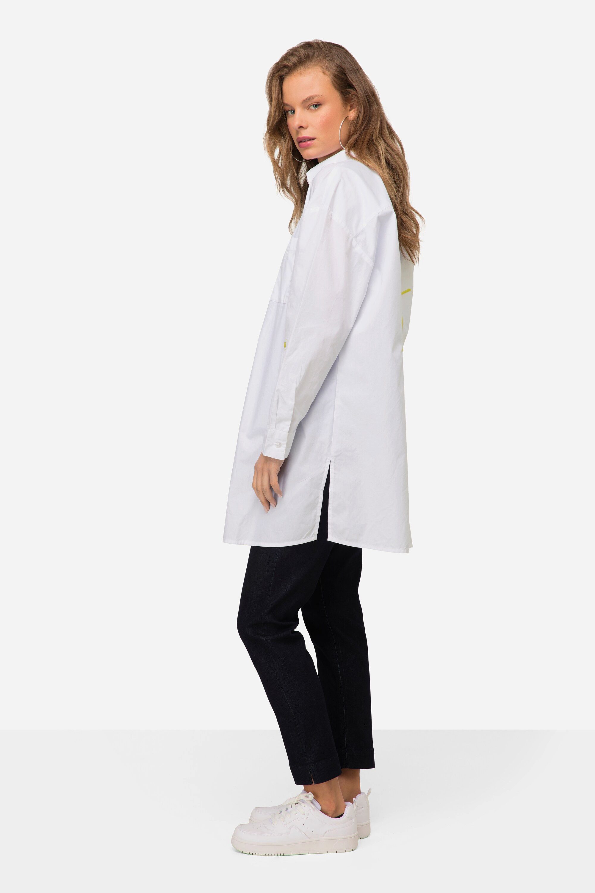Laurasøn Longbluse Long Bluse Hemdkragen Langarm