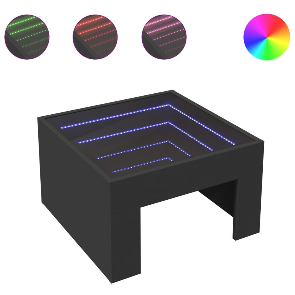 vidaXL Couchtisch Couchtisch mit Infinity-LED Schwarz günstig online kaufen