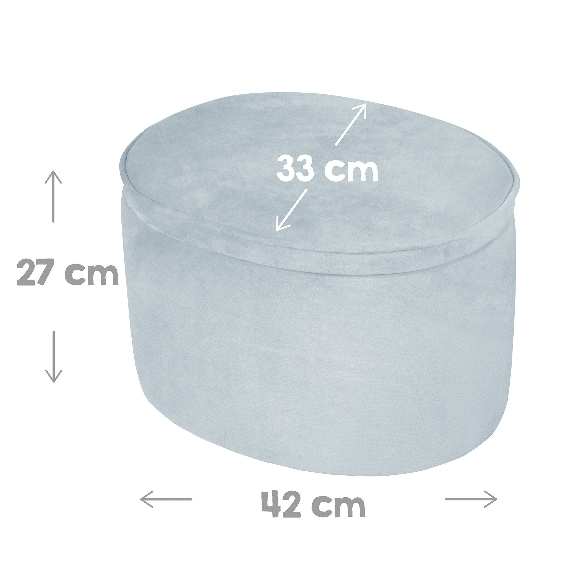 roba® Kinderhocker Lil Sofa, bequemer Hocker mit Samtstoff