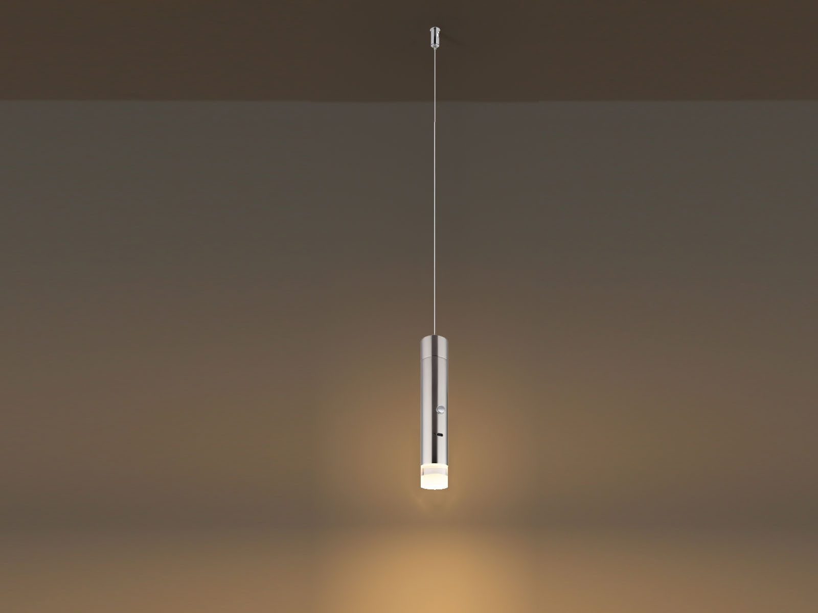 GLOBO LIGHTING LED Pendelleuchte, Dimmfunktion, LED fest integriert, Warmweiß, 2in1 Akku-Lampe Silber: Hängelampe einflammig & Taschenlampe, Ø 3,8cm