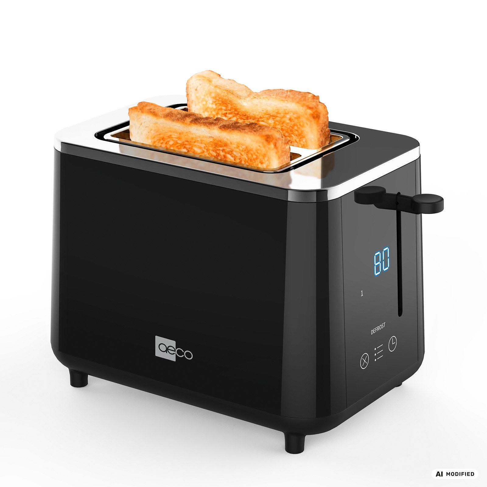 AECO Toaster toastlab PRO ToasterTouch Display, Zwei extra große Toastschlitze, für 2 Scheiben, 950 W, Zwei Toastschlitze,LED Touch-Buttons,6 Bräunungsstufen
