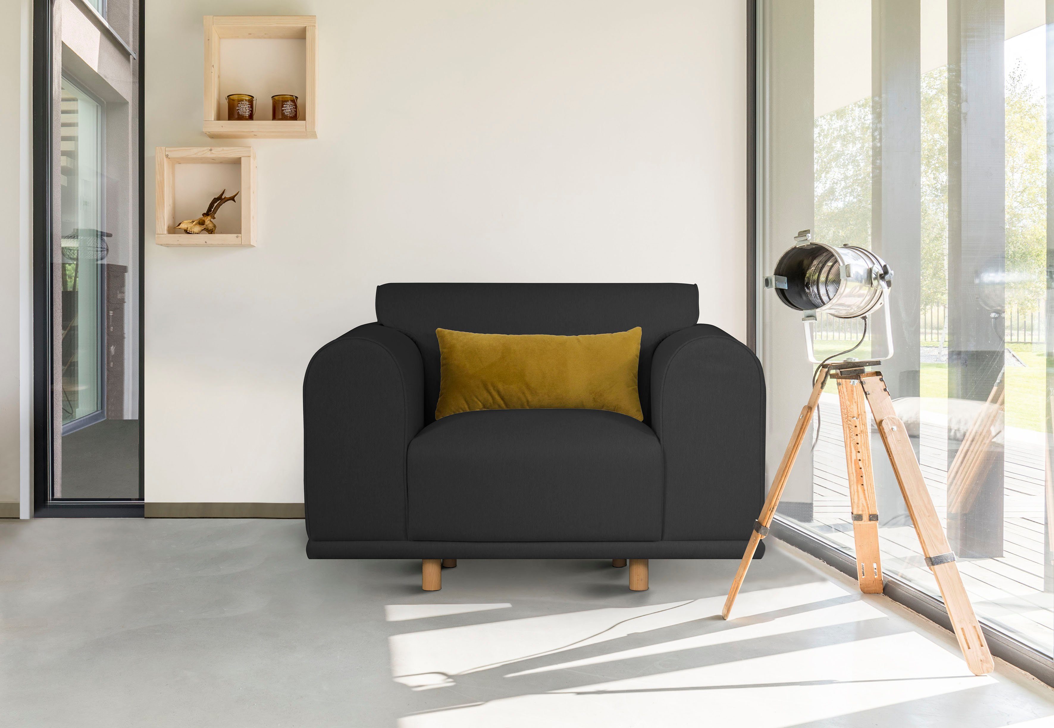 andas Loveseat Maroon Кресла, in skandinavischem Design, mit losem Kissen