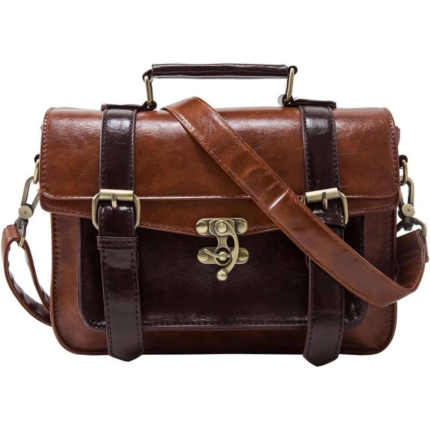 LuxusKollektion Umhängetasche Vintage Umhängetasche Damen Messenger Bag Handtasche in Braun