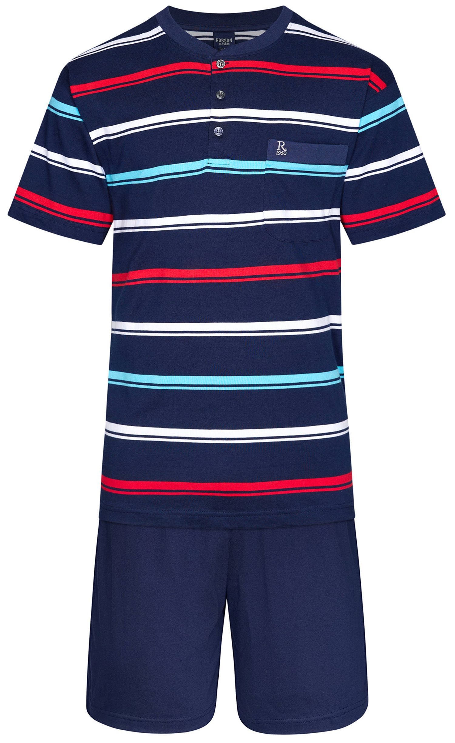 Robson Shorty Herren Schlafanzug kurz (2 tlg) Baumwolle günstig online kaufen