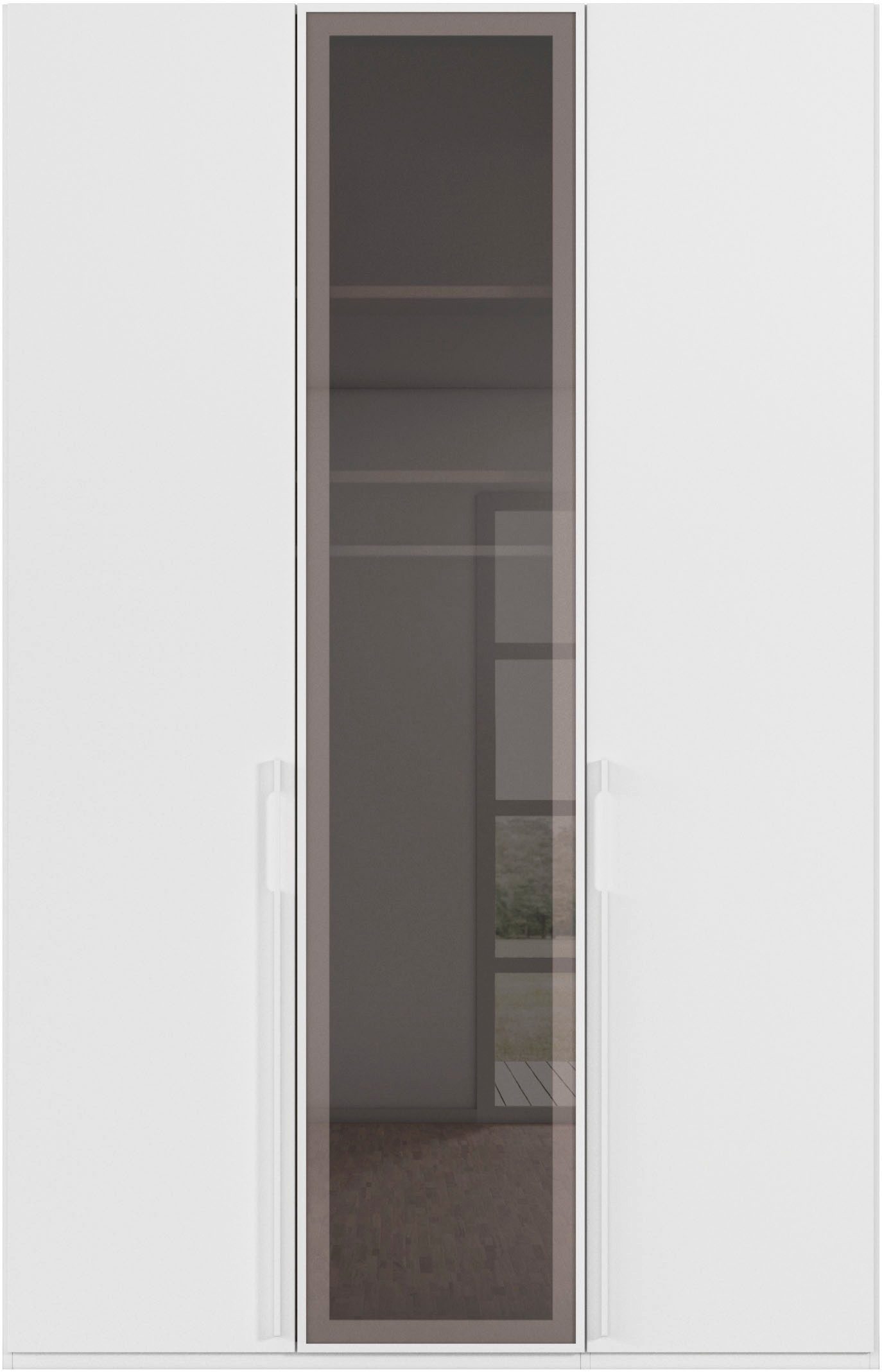 rauch Drehtürenschrank Schrank Garderobe SKAT SHINE Breiten 151/201/251/301cm, Höhe 223/235cm (3 verschiedene Ausstattungen BASIC/CLASSIC/PREMIUM (inkl. SOFT-CLOSE) edle Schrankfront mittig hochwertige Glasrahmentüren MADE IN GERMANY