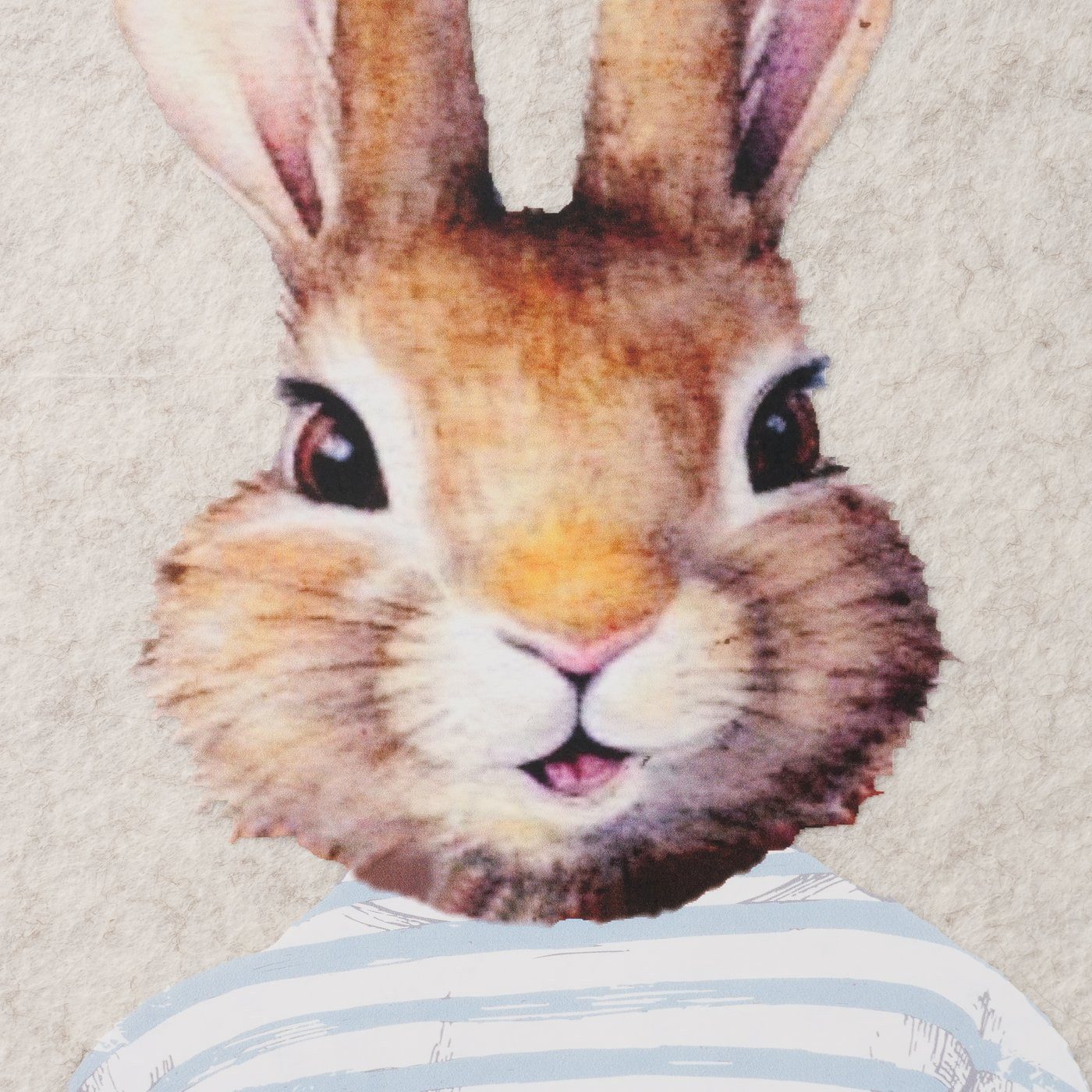 BOLTZE GRUPPE GmbH Platzset Tischset Hase Jonas Rund Beige Hellblau 4er Set Platzset Polyester, (4-St)