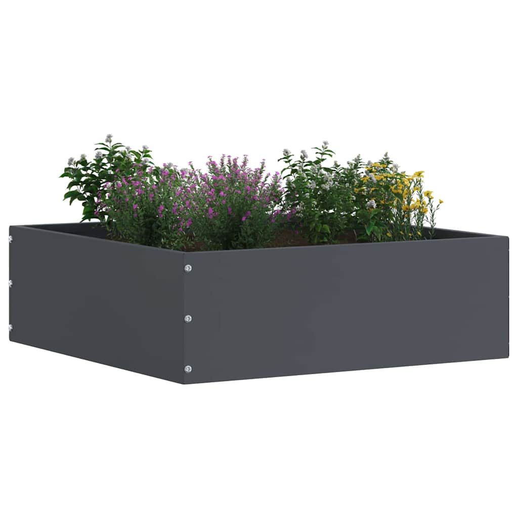 vidaXL Beetumrandung Raseneinfassung 6 Stk. 40 x 40 x 13 cm Stahl Anthrazit
