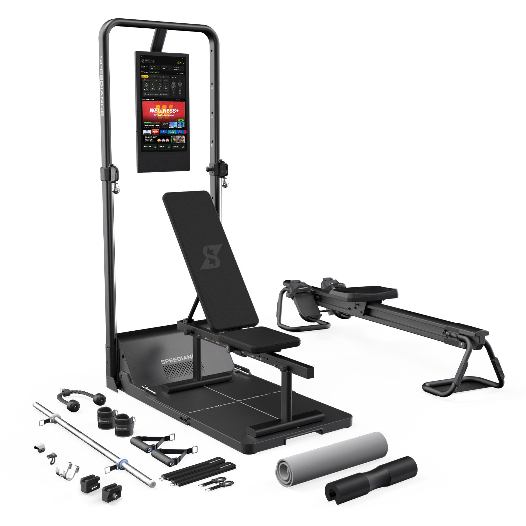 SPEEDIANCE Kraftstation Smarte KI-gesteuerte Multi-Funktionale Smith-Maschine für Ganzkörper, (mit Digitalem Gewichtssystem, Squat Rack und Trainingsstation), All-in-One Fitnessgerät, Gym Monster 2S