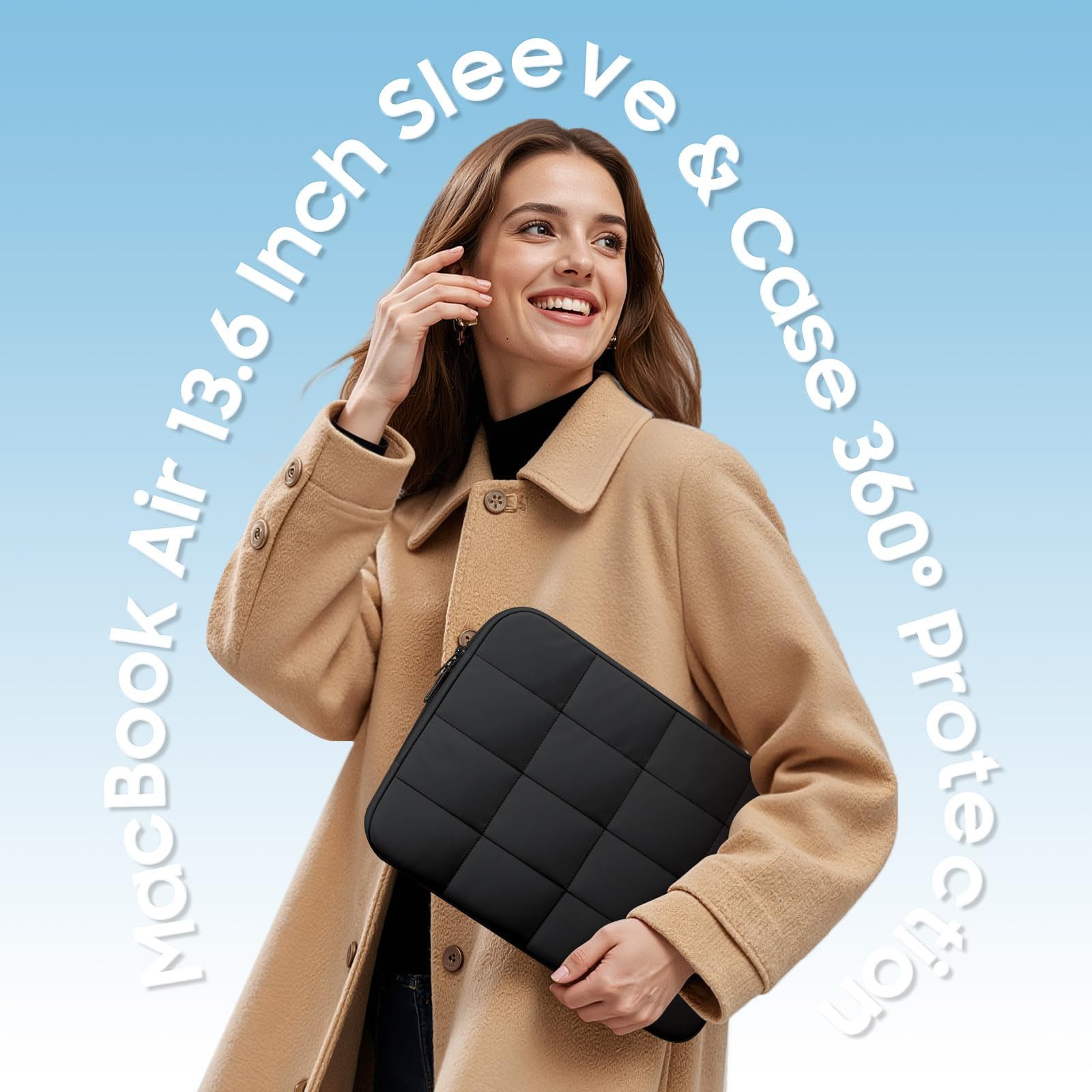 Fintie Laptop-Hülle für MacBook Air 13.6'' M5 M4 M3 M2 (2026-2022) A3449 A3240 A3113 A2681, Ultradünne Hartschale Hülle und Laptoptasche für MacBook Air 13.6 Zoll