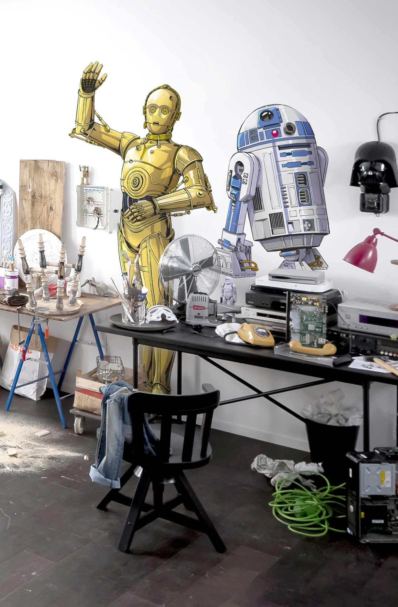 Komar Vliestapete Selbstklebende Vlies - Star Wars XXL R2D2 - Größe 127 x 120 cm, glatt, bedruckt, (1 St), Kinderzimmer