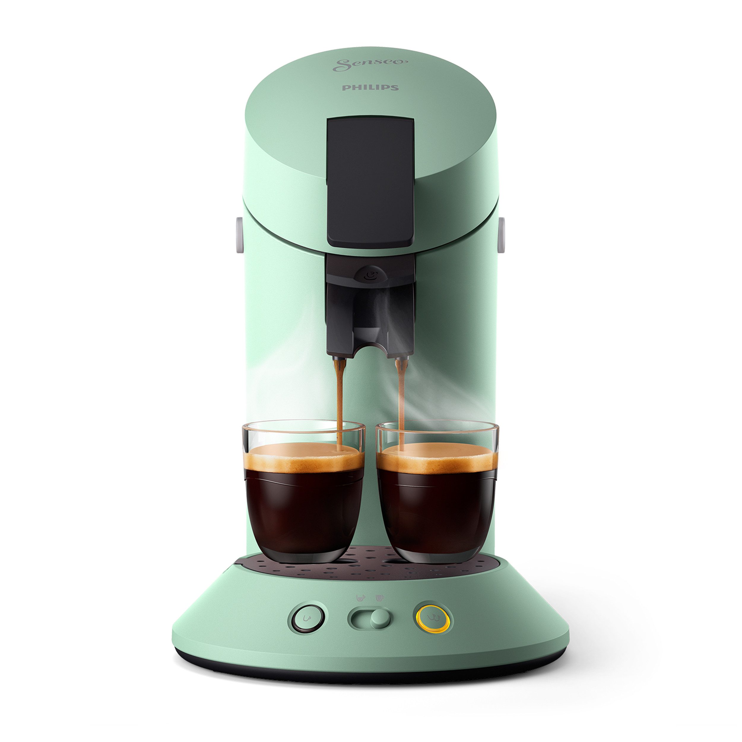 Philips Senseo Kaffeepadmaschine Original Plus CSA210/80, mit zwei Kaffee-Einstellungen, Gratis-Zugabe 1 Flüssigentkalker