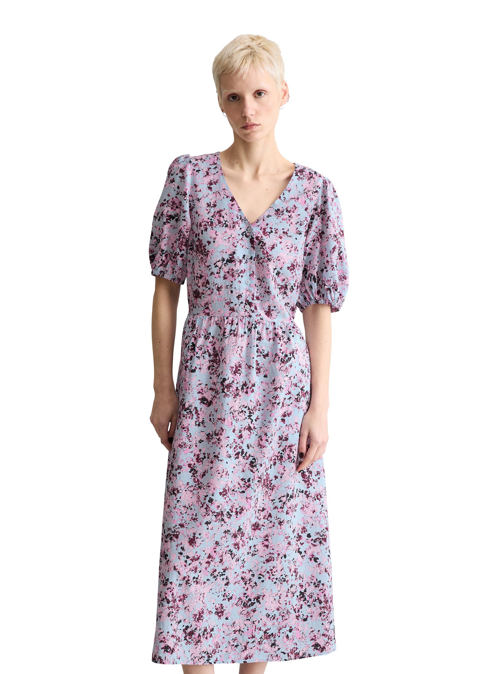 Marc O'Polo DENIM Druckkleid aus Viskose-Mix mit Crinkle-Effekt