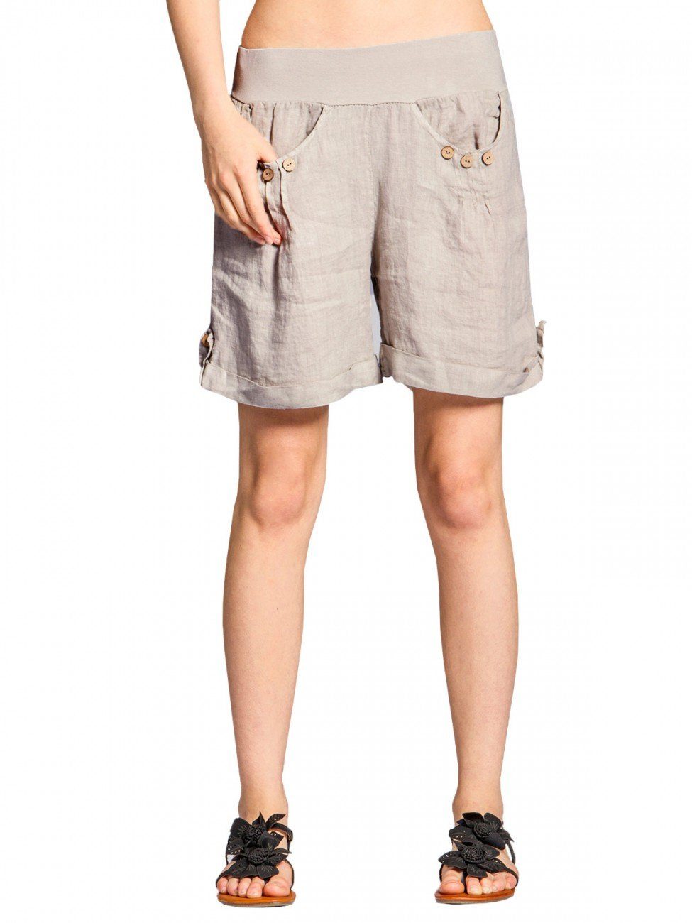 Caspar Shorts BST002 Damen Leinen Shorts