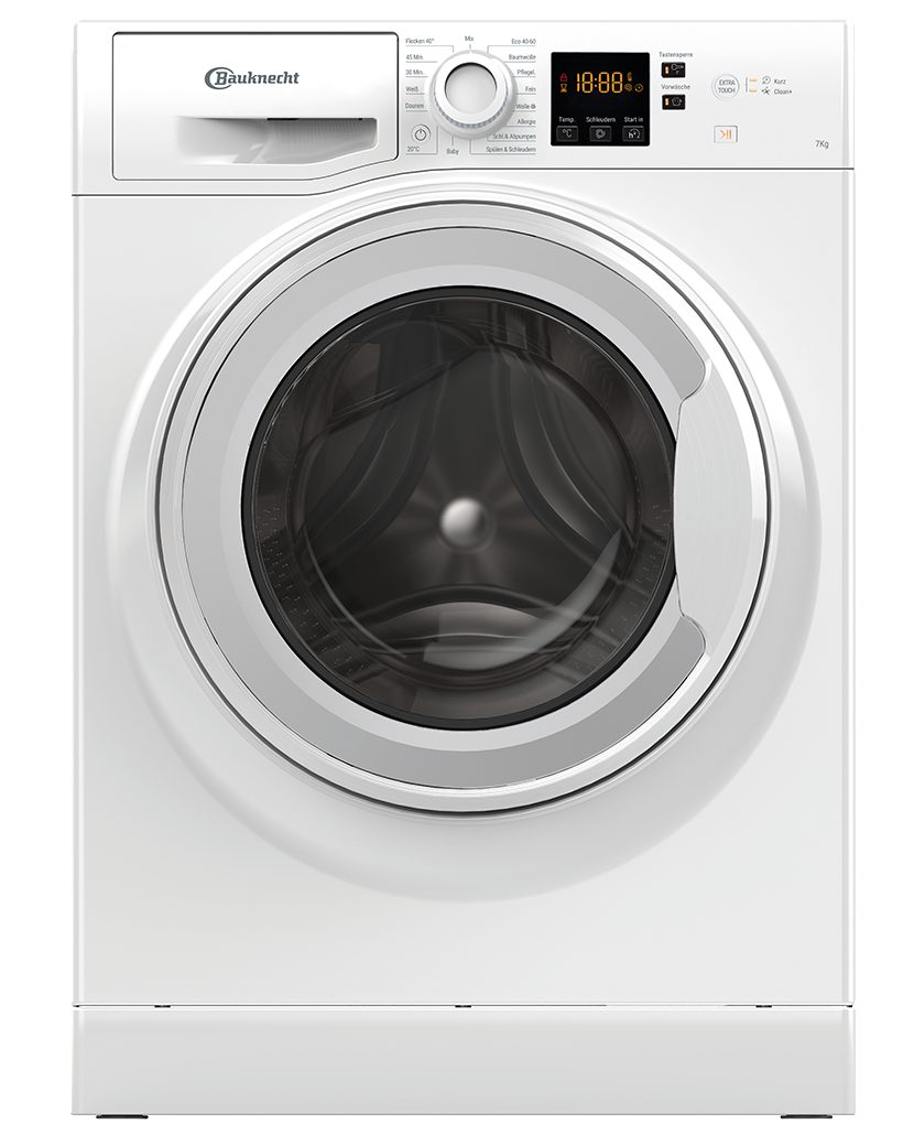 BAUKNECHT Waschmaschine BW 719 C, 7 kg, 1351 U/min, Clean+, Digital  Motion-Technologie, Mehrfachwasserschutz+