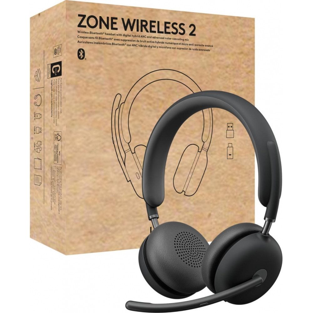 Logitech Zone Vibe Wireless UC Dongle Kabellos Bluetooth Graphit ...