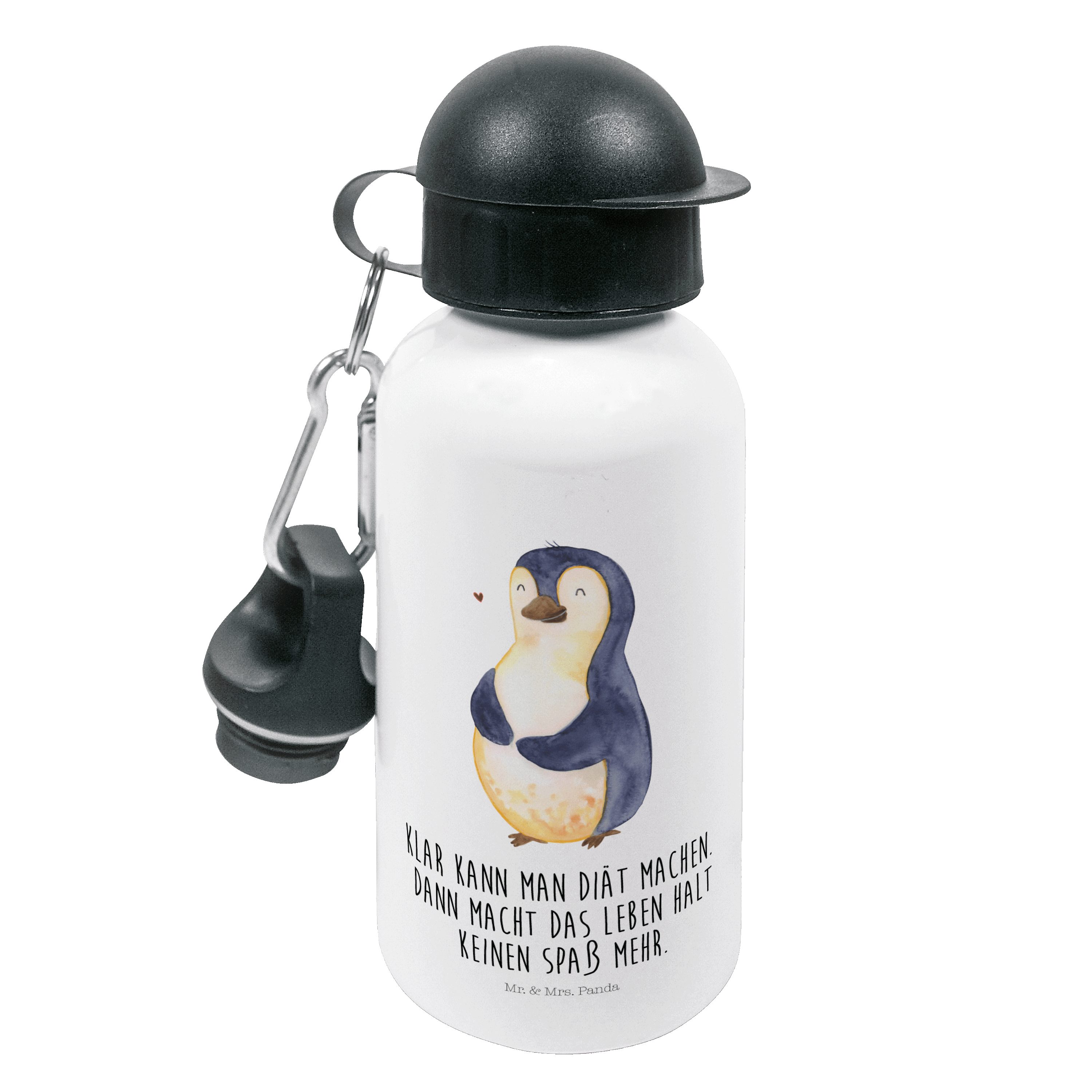 Mr. & Mrs. Panda Trinkflasche Pinguin Diät - Weiß - Geschenk, Kindergarten Flasche, foodbaby, Körpe