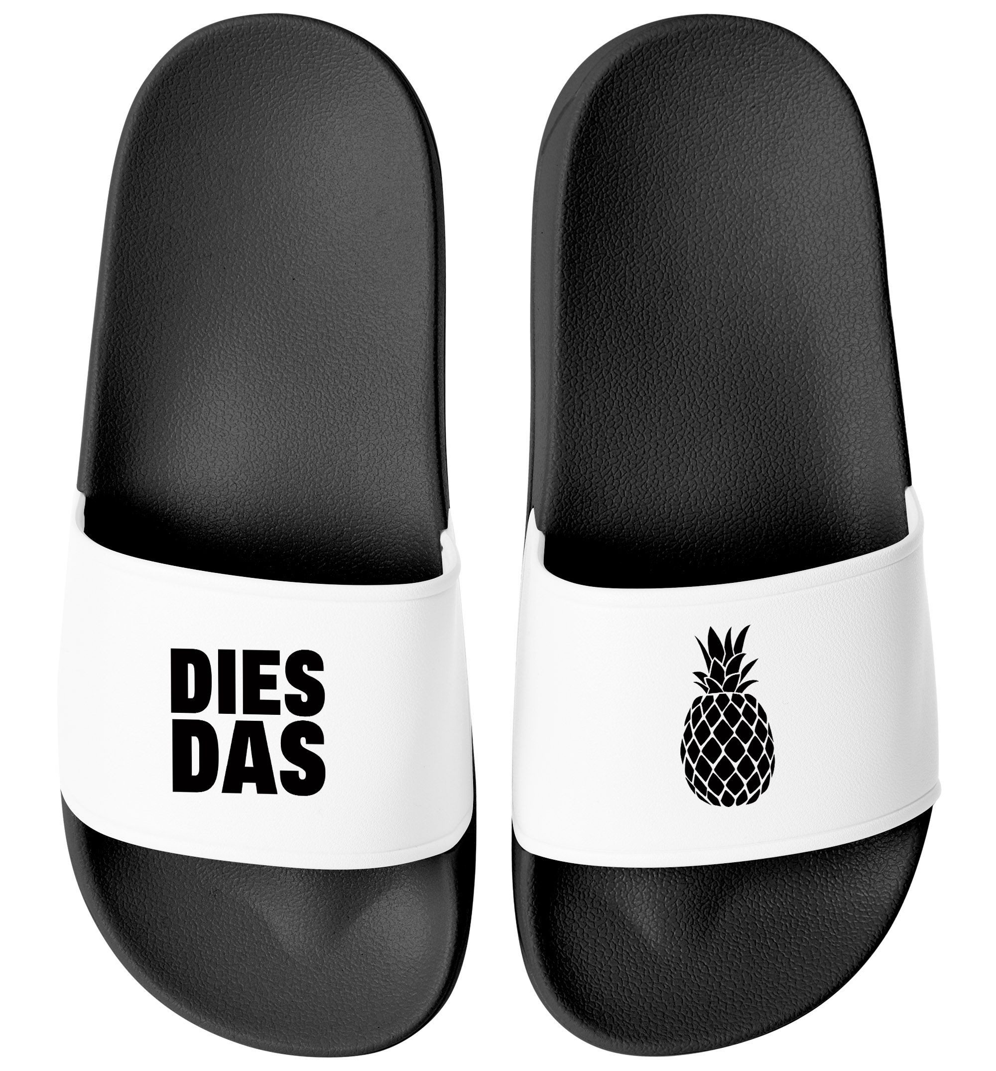 MoonWorks Badeschlappen mit Spruch Ananas-Motiv, Witzige Meme-Slides für Badesandale