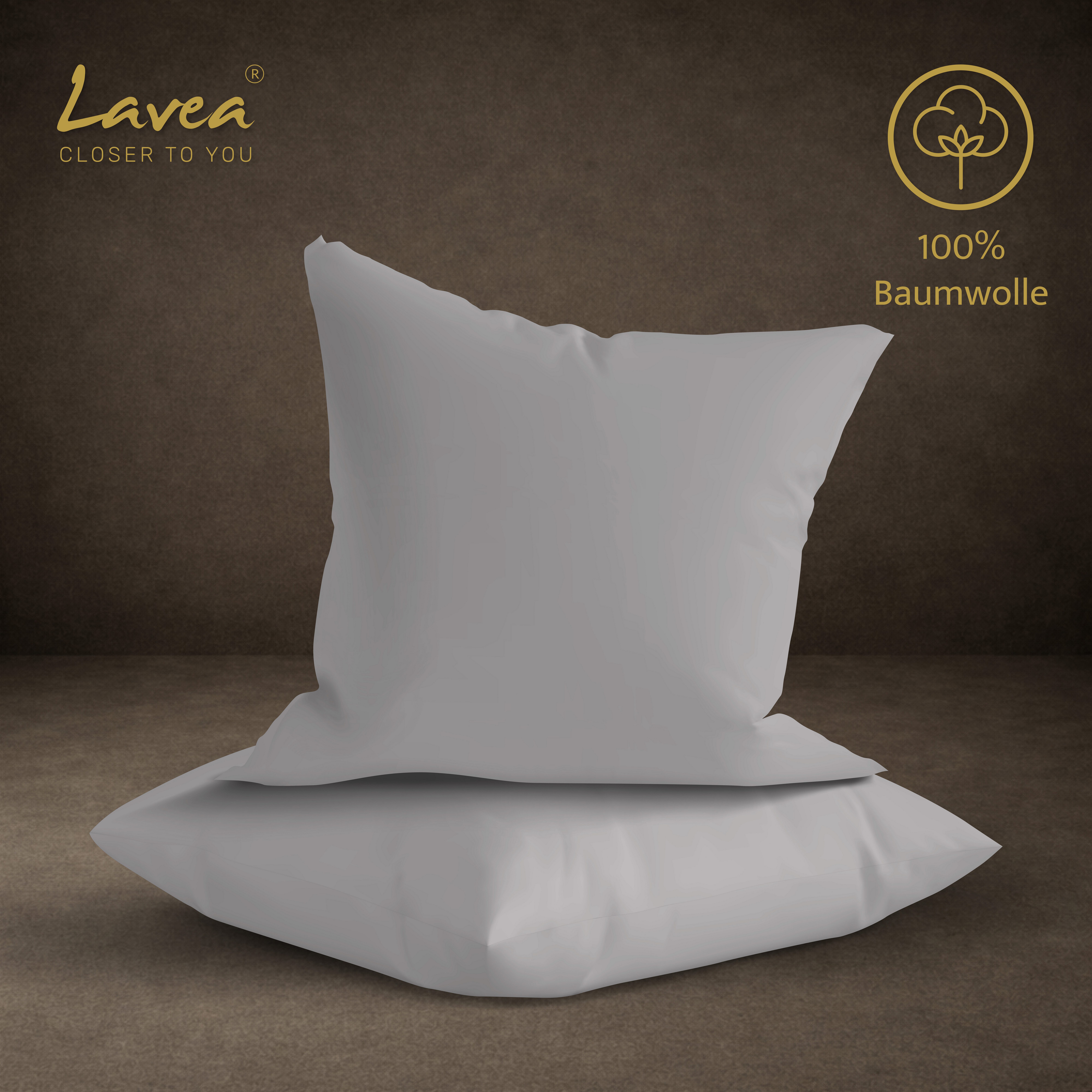 Lavea Kissenbezug 2er Set 100% Baumwolle flauschig, Jasmin, Kissenhülle, Kissenbezüge, (2 Stück), pflegeleicht, langlebige Qualität, mit Reißverschluss – Bild 5 von 5