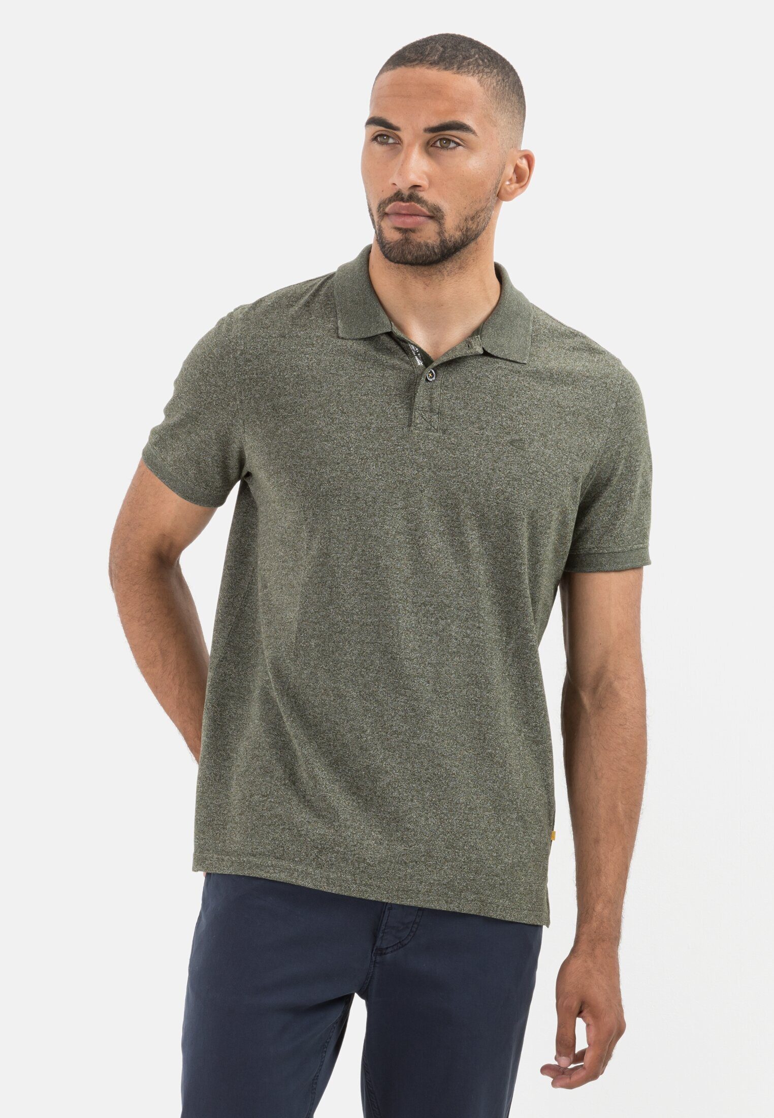 camel active Poloshirt Kurzarm Poloshirt aus nachhaltigem Baumwollmix Shirt günstig online kaufen