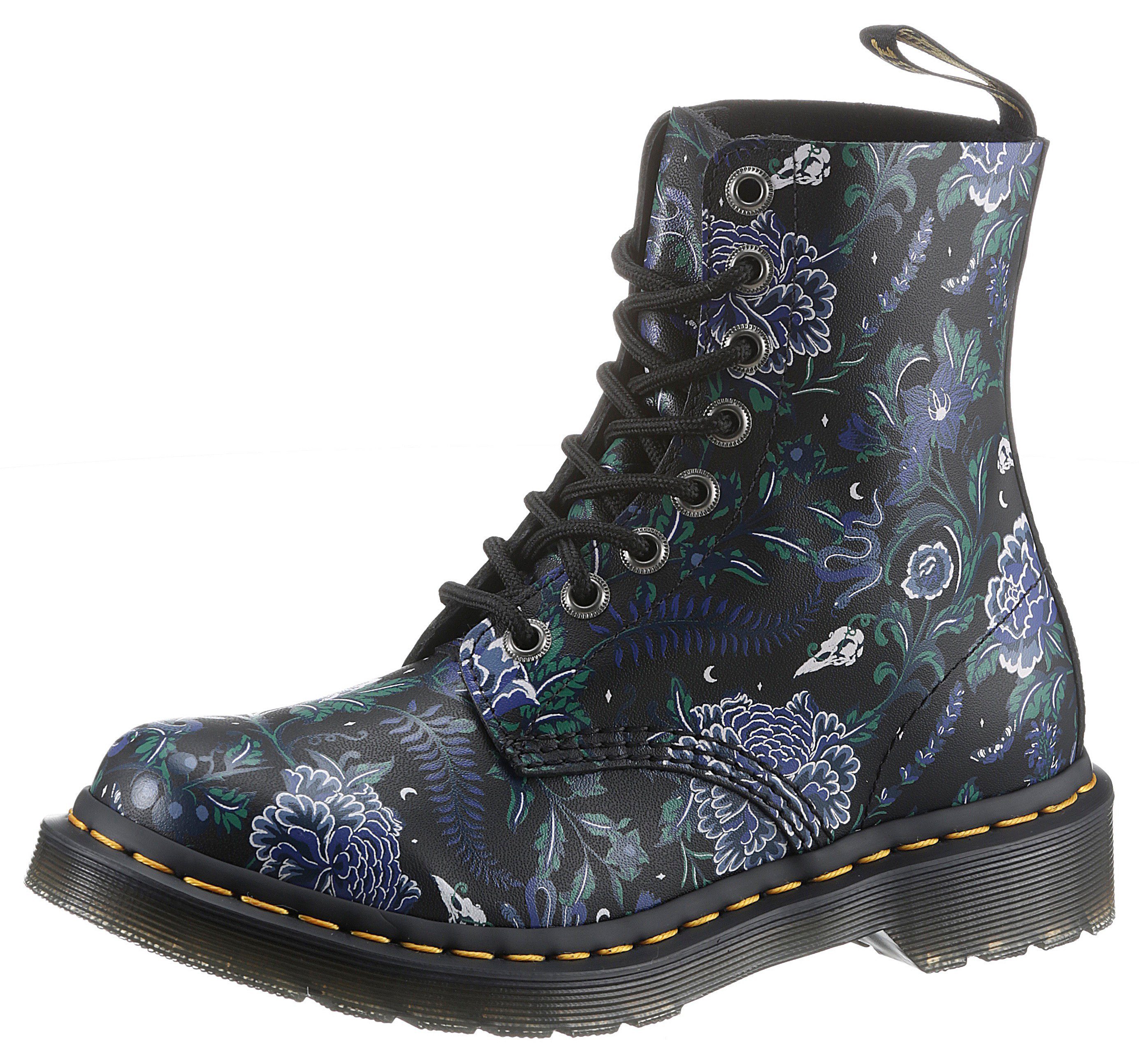 DR. MARTENS 1460 PASCAL 8 Eye Boot Schnürstiefel mit Blumenmuster