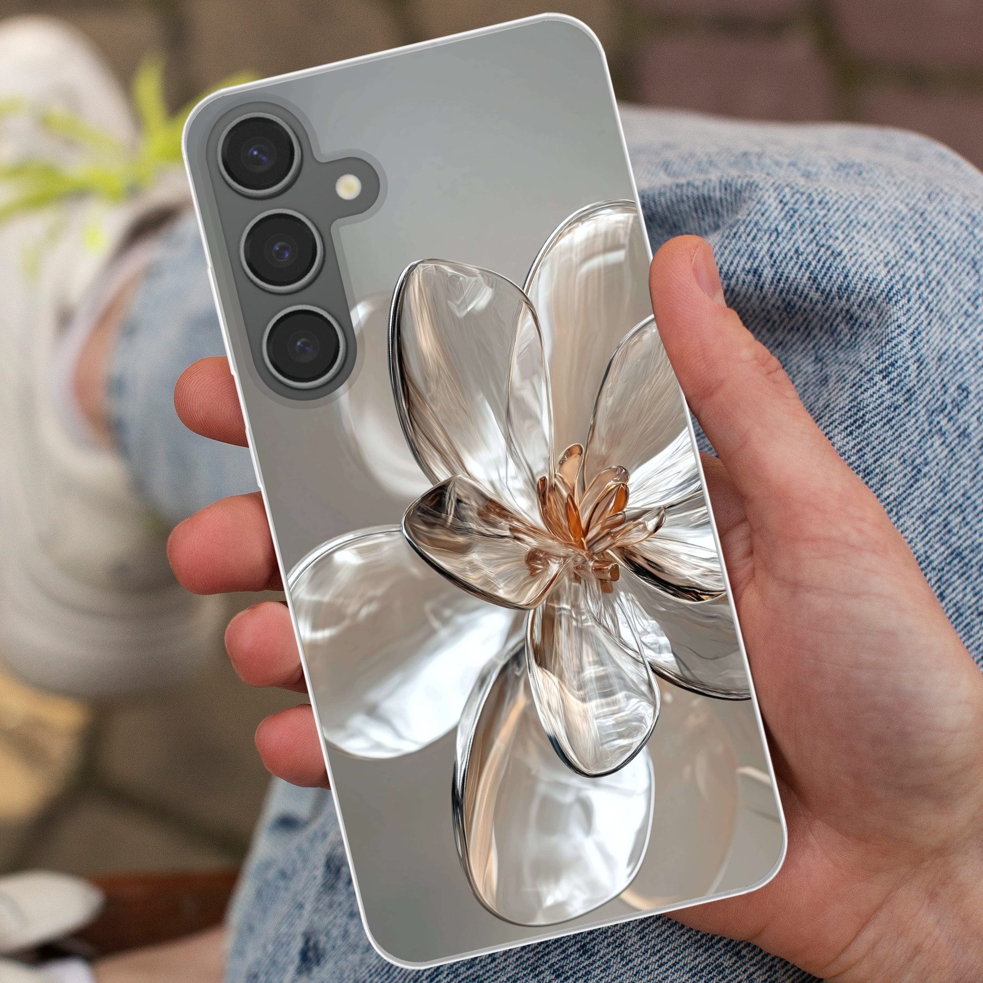 MuchoWow Handyhülle für Samsung Galaxy S24 Plus Blume - Gläser - Transluzent, Phone Case, Silikon, Schutzhülle Dünn