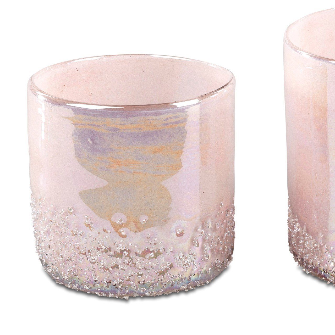 formano Windlicht Pastell Eis, Rosa H:10cm D:10cm Glas