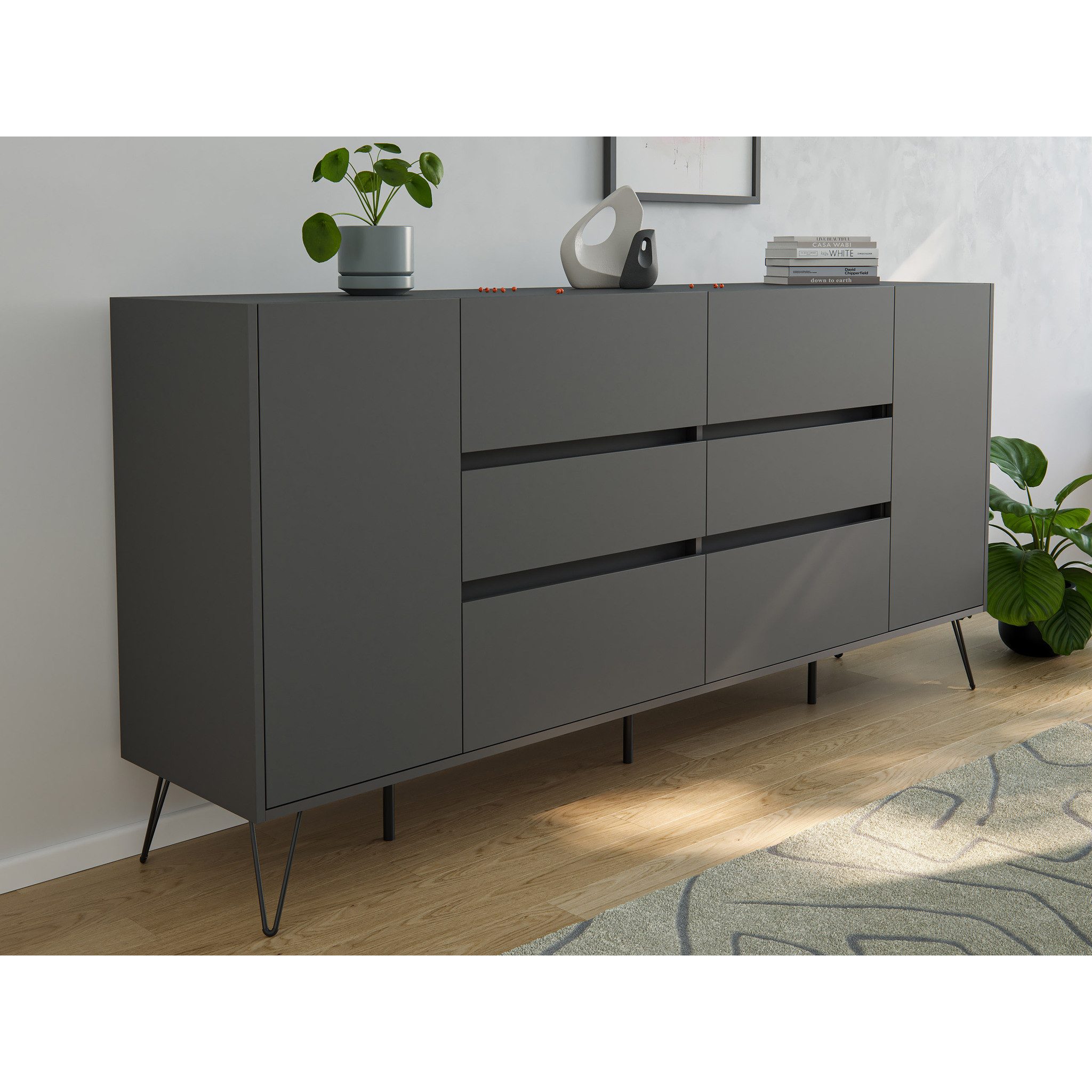 Posseik Sideboard Posseik Sideboard Industrial R200 cm Grafit