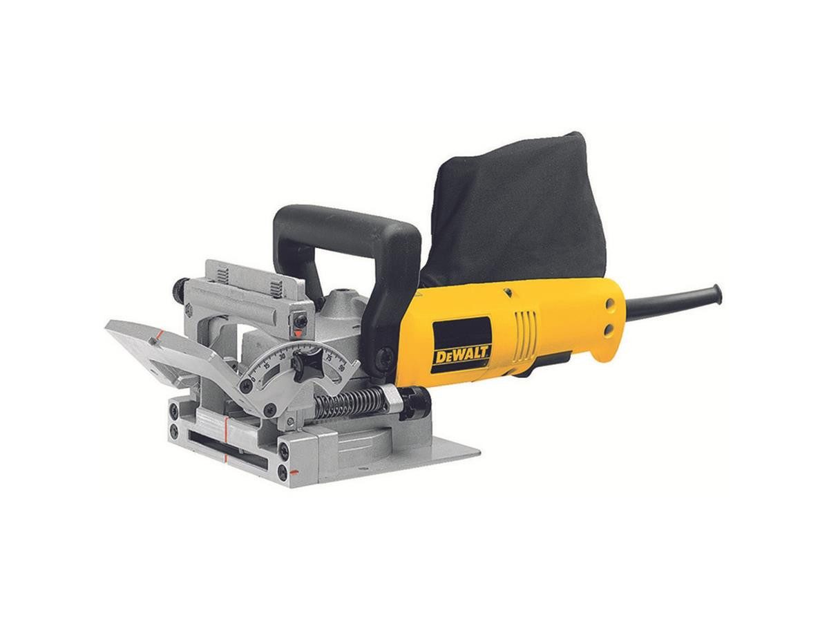 DeWalt Flachdübelfräse 600 Watt im Koffer, (Set), max. Fräserdurchmesser: 102 mm, Gehrungseinstellung: 0 - 90 °