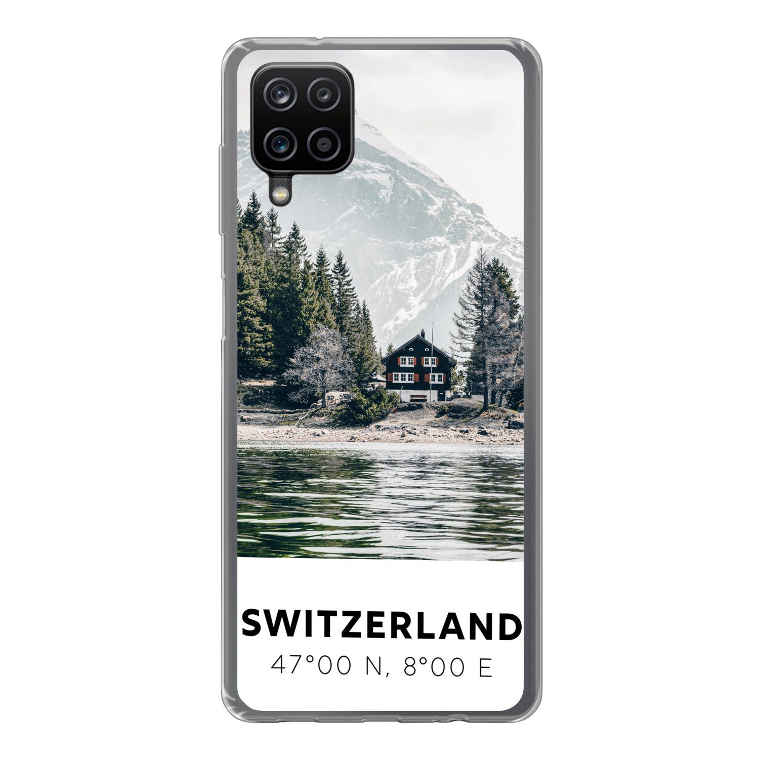 MuchoWow Handyhülle Schweiz - Berg - Chalet, Handyhülle Samsung Galaxy A12,  Smartphone-Bumper, Print, Handy