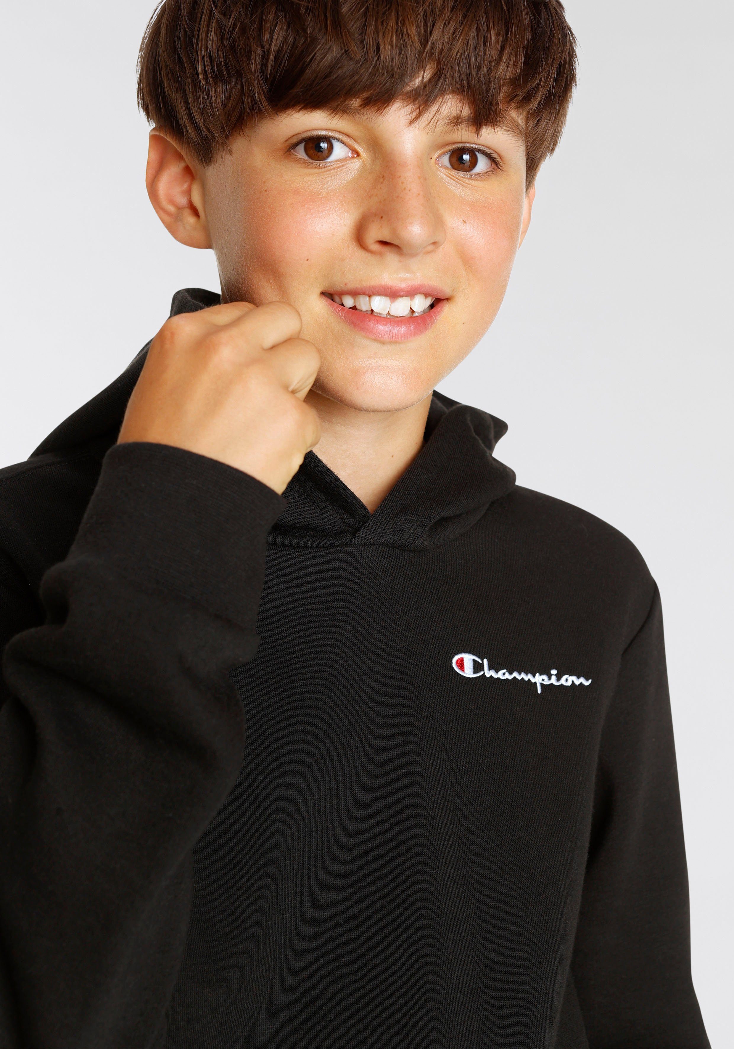 Sweatshirt Champion Sweatshirt Kinder Logo Classic small schwarz - Hooded für