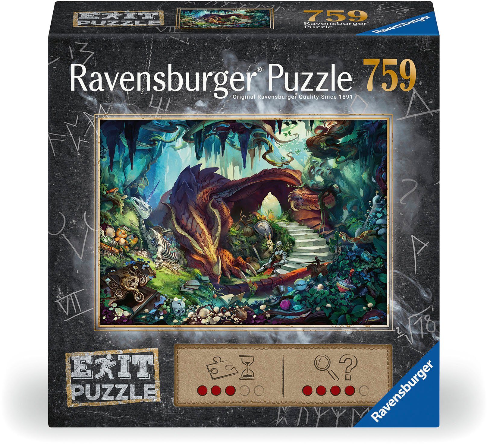 Ravensburger Puzzle EXIT Puzzle, In der Drachenhöhle, 759 Puzzleteile, Made  in Germany; FSC® - schützt Wald - weltweit, 759 Teile Ravensburger Puzzle  Exit In der Drachenhöhle 17366