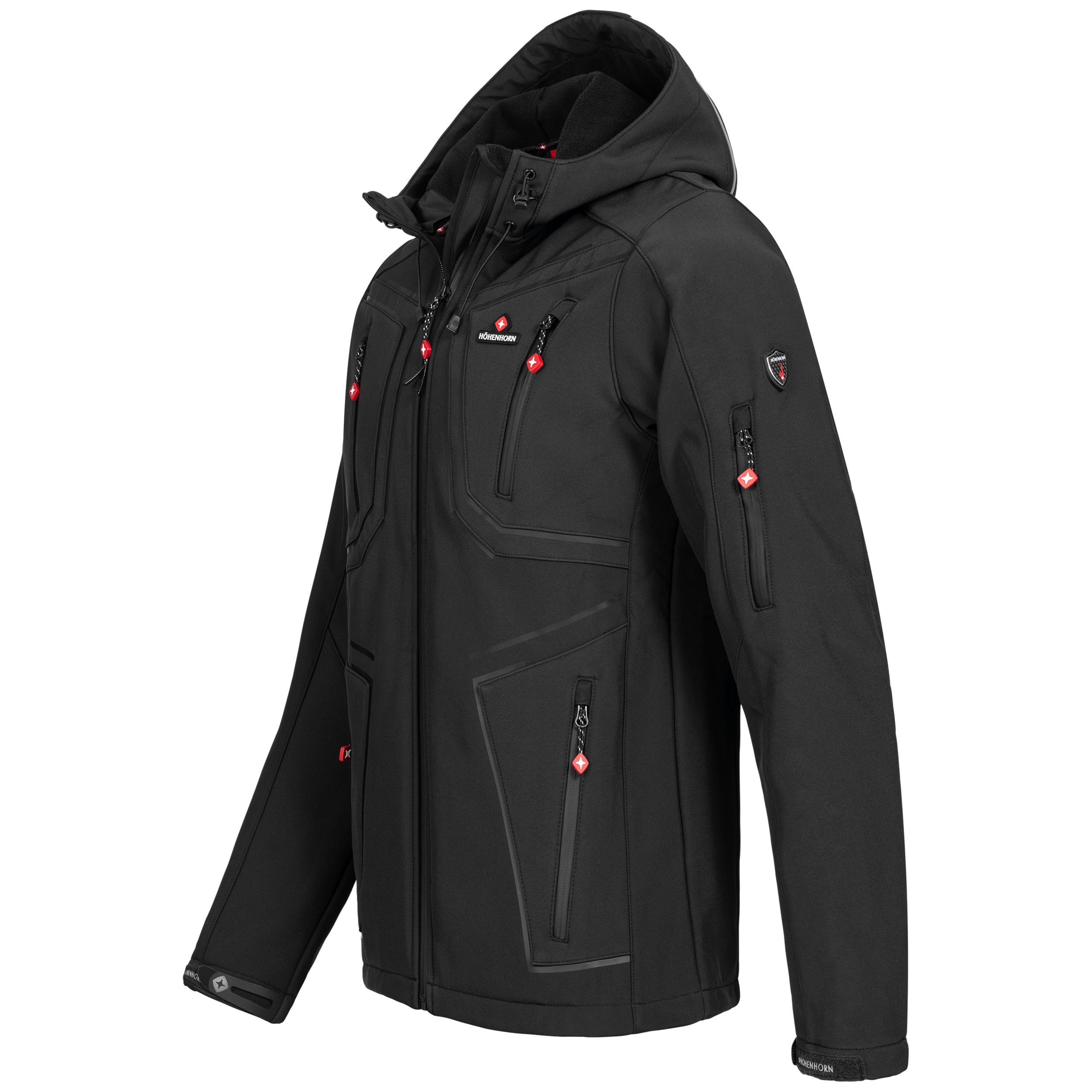 Softshelljacke Herren Midnight-Black Funktionsjacke Schilthorn Freizeitjacke Softshell Outdoor Höhenhorn Jacke