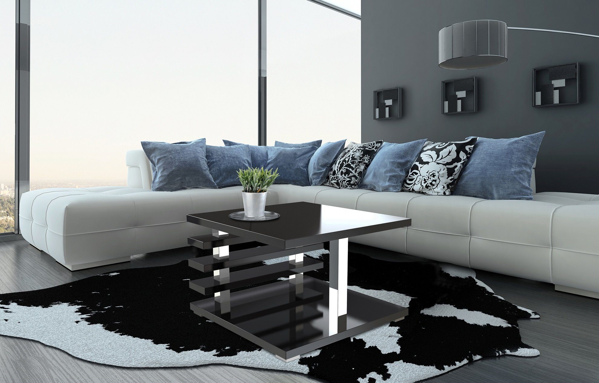 designimpex Couchtisch DC-2 Schwarz Hochglanz Highgloss günstig online kaufen