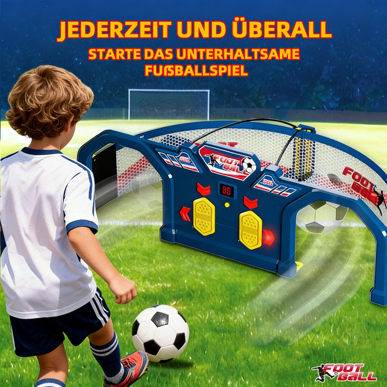Esun Spielball Fußball Spielzeug, Fussball Geschenke Jungen für Garten Indoor Outdoor (Set, Fußballspiele mit Lichtern), Fußball Training Soccer Spiel Kinder ab 6 7 8 9 10