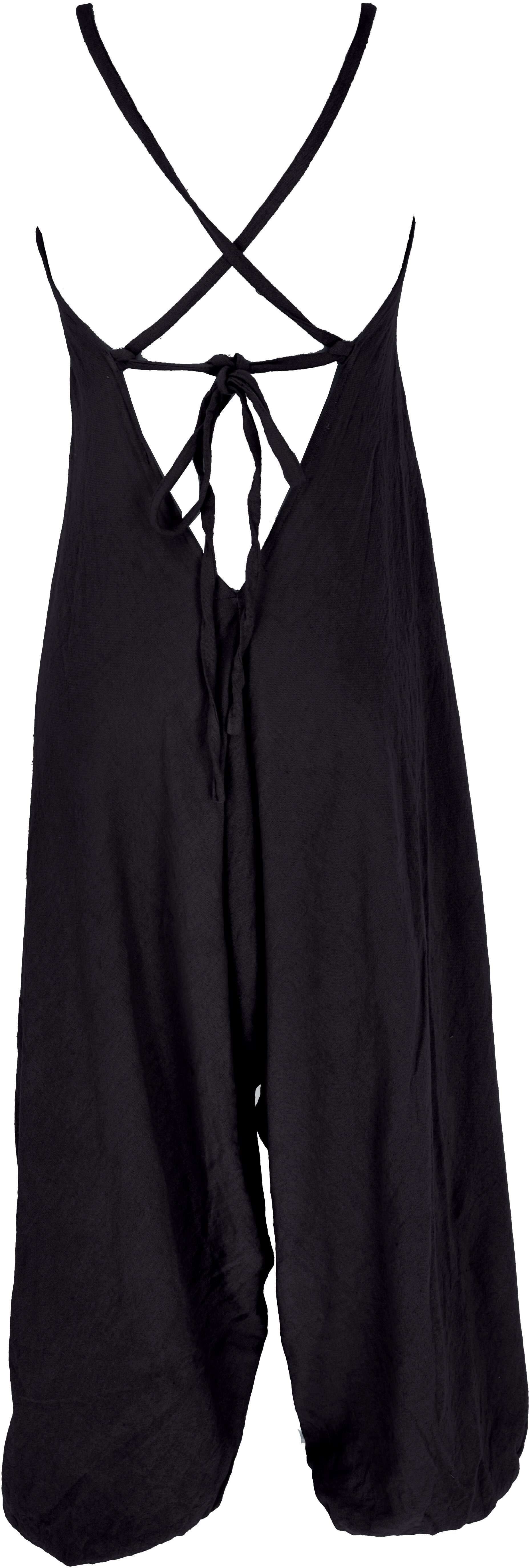 Relaxhose Jumpsuit, Guru-Shop rückenfreie Sommer schwarz Pluderhose,.. Boho Bekleidung alternative