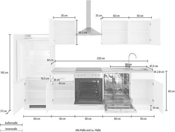 wiho Küchen Küchenzeile Husum, ohne E-Geräte, Breite 280 cm