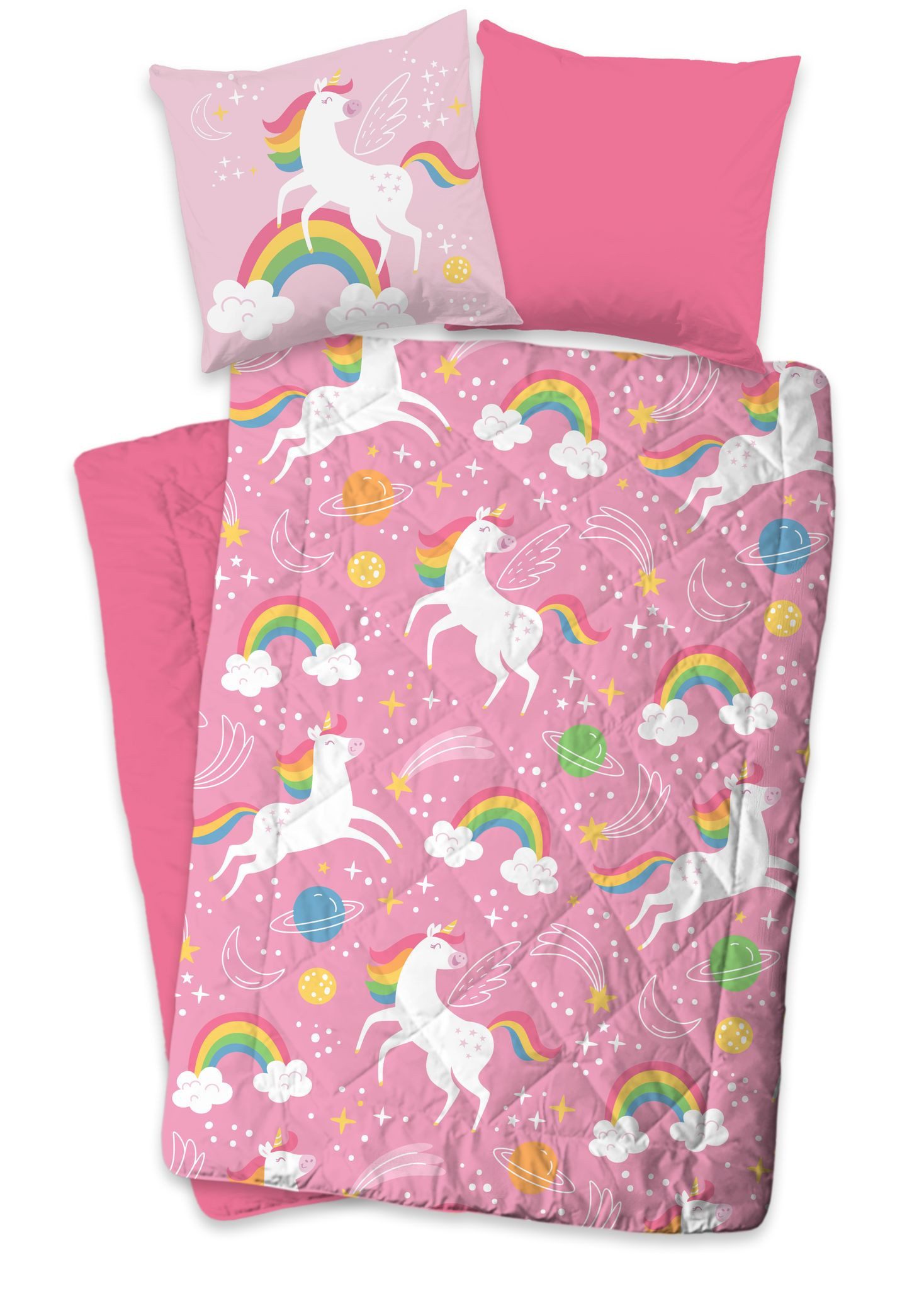 Kinderdecke Waschbare Kinder Wende Bettdecke 135x200cm Kissenbezug 80x80cm, JACK, All-in-One, kein separates Beziehen mehr nötig