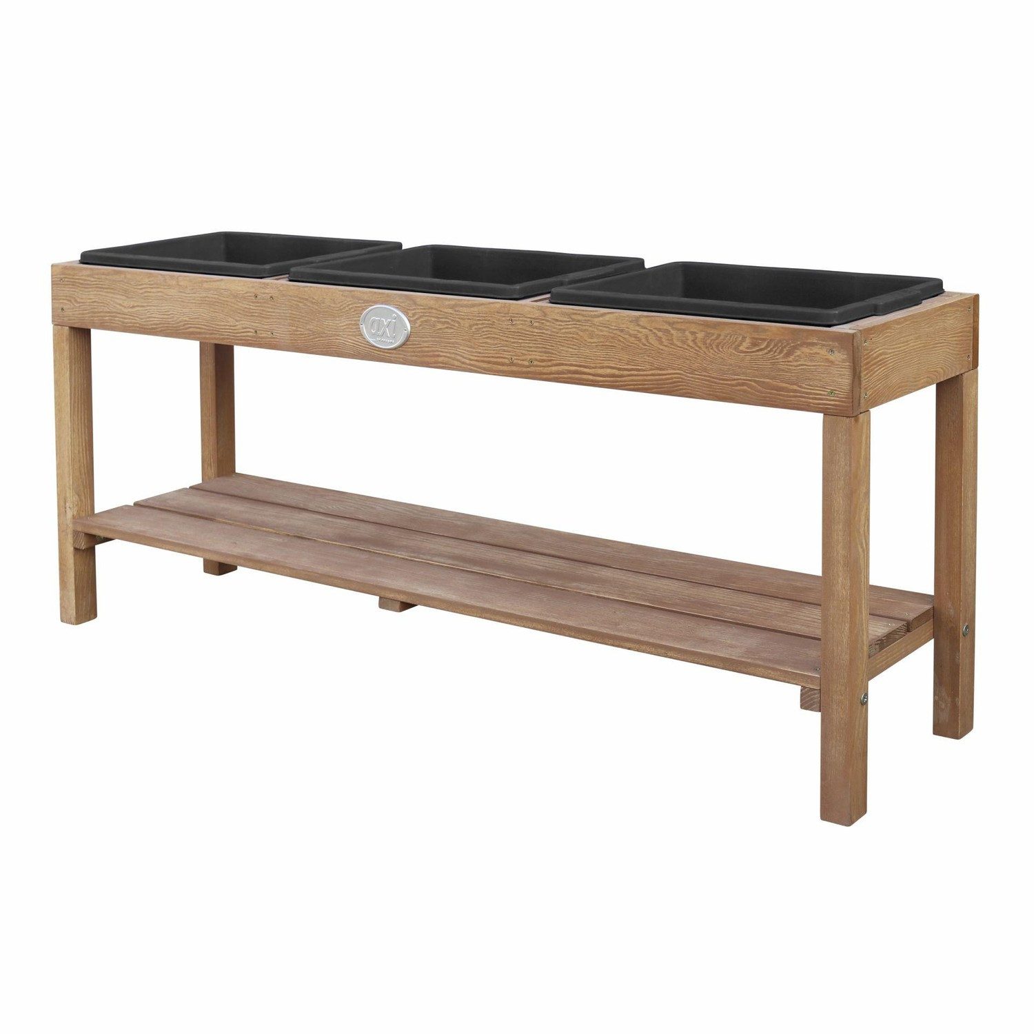 Natur24 Gartentisch Holz Spieltisch 27 x 124 x 50 cm Kunststoff Natur Schwarz