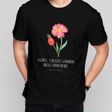Mr. & Mrs. Panda T-Shirt Hagebutte - Schwarz - Geschenk, Männer, Shirt, Pflanzen, Blume, Blume (1-tlg)