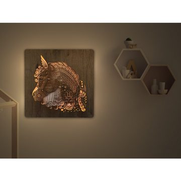 WohndesignPlus LED-Bild LED-Wandbild "Pferdekopf" 62cm x 62cm mit 230V, Tiere, DIMMBAR! Viele Größen und verschiedene Dekore sind möglich.