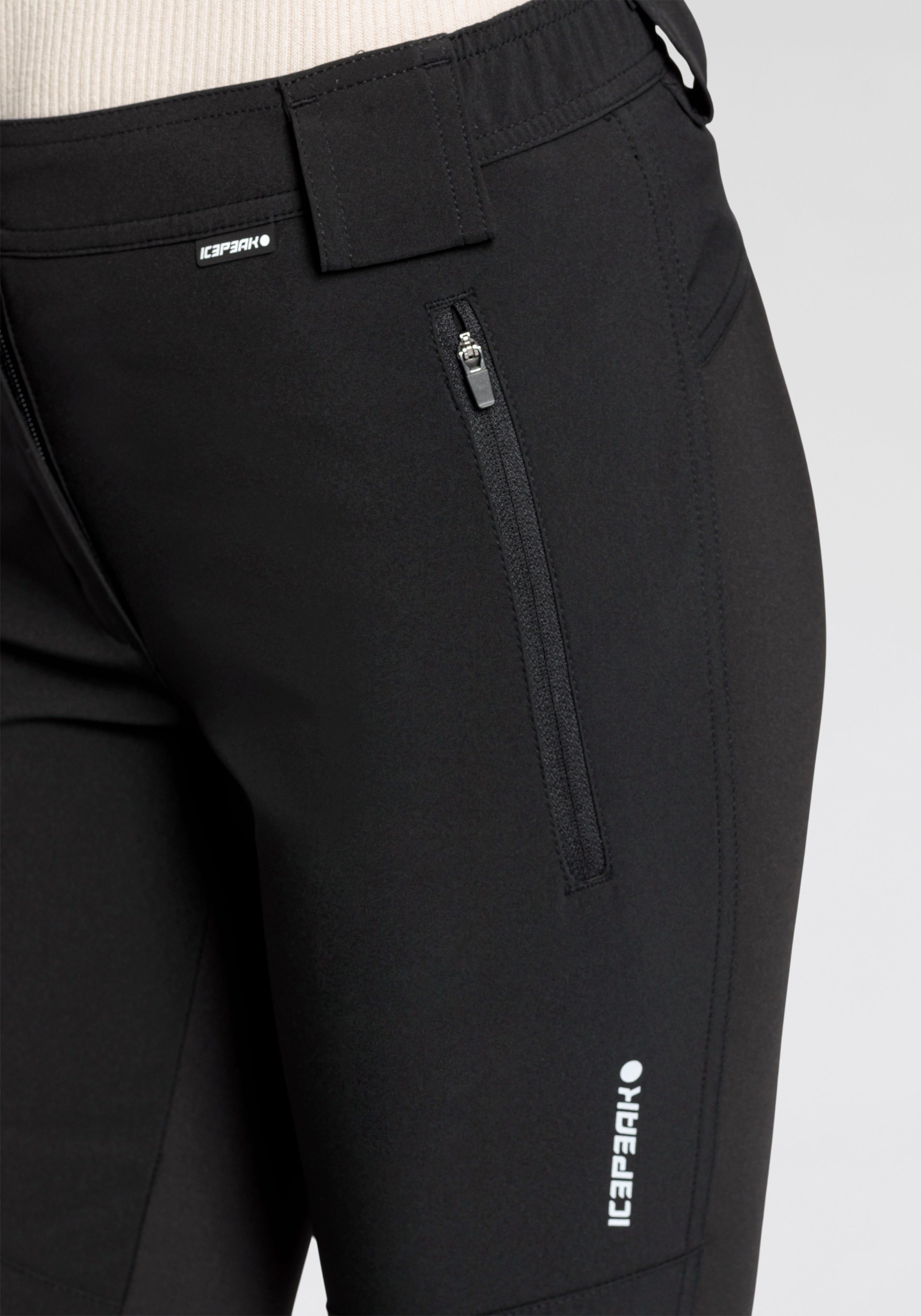 Icepeak Softshellhose DORAL mit Reißverschlusstaschen, aus elastischem Softshell-Material