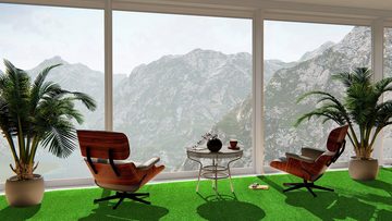Kunstrasen Rasenteppich MERAN, KONIFERA, rechteckig, Höhe: 40 mm, realistische Optik, mit Drainagefunktion, ideal für Balkon & Terrasse