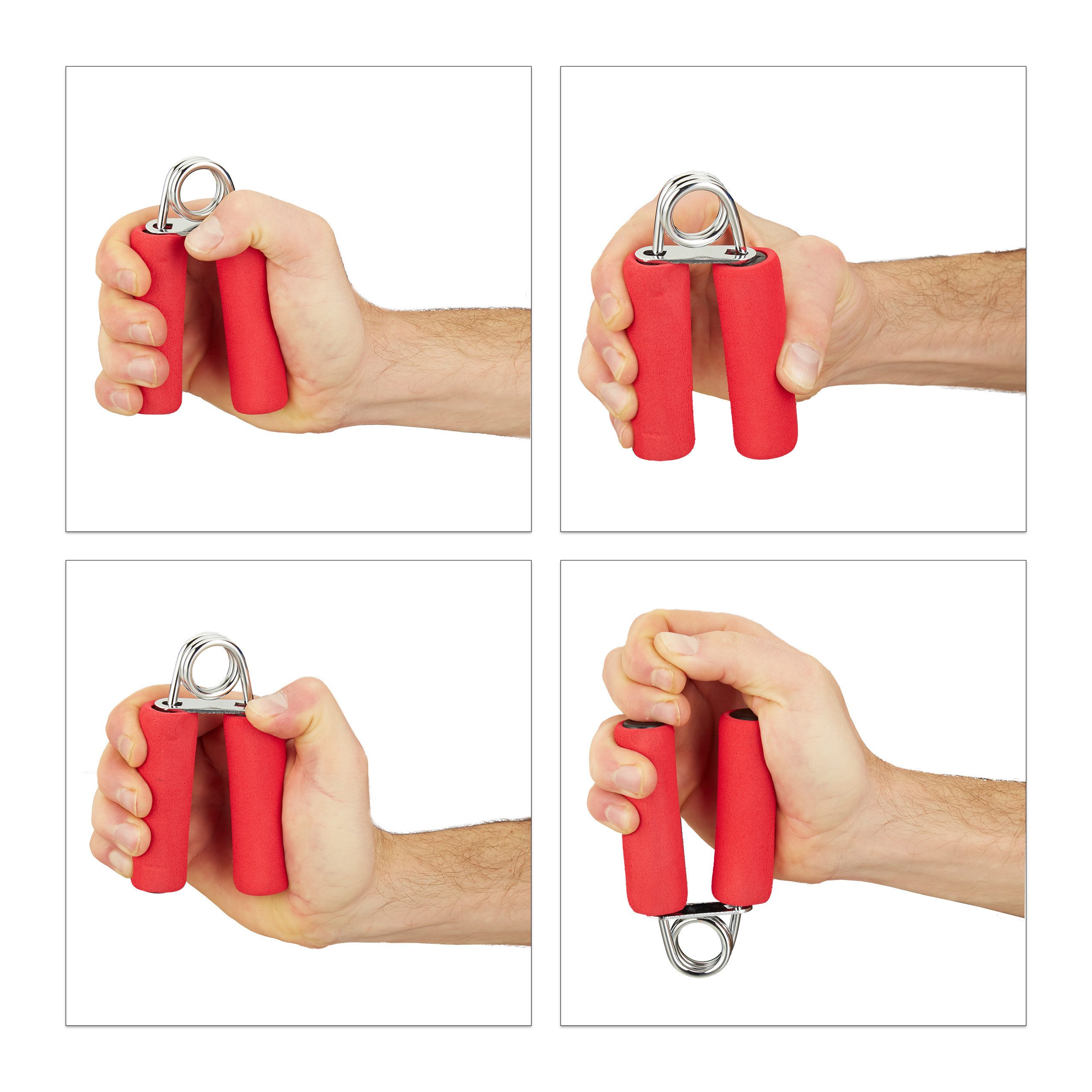 relaxdays Handmuskeltrainer Fingertrainer 2er Set, rot