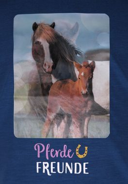 Pferde FREUNDE T-Shirt Pferdefreunde mit Pferde-Hologram-Print