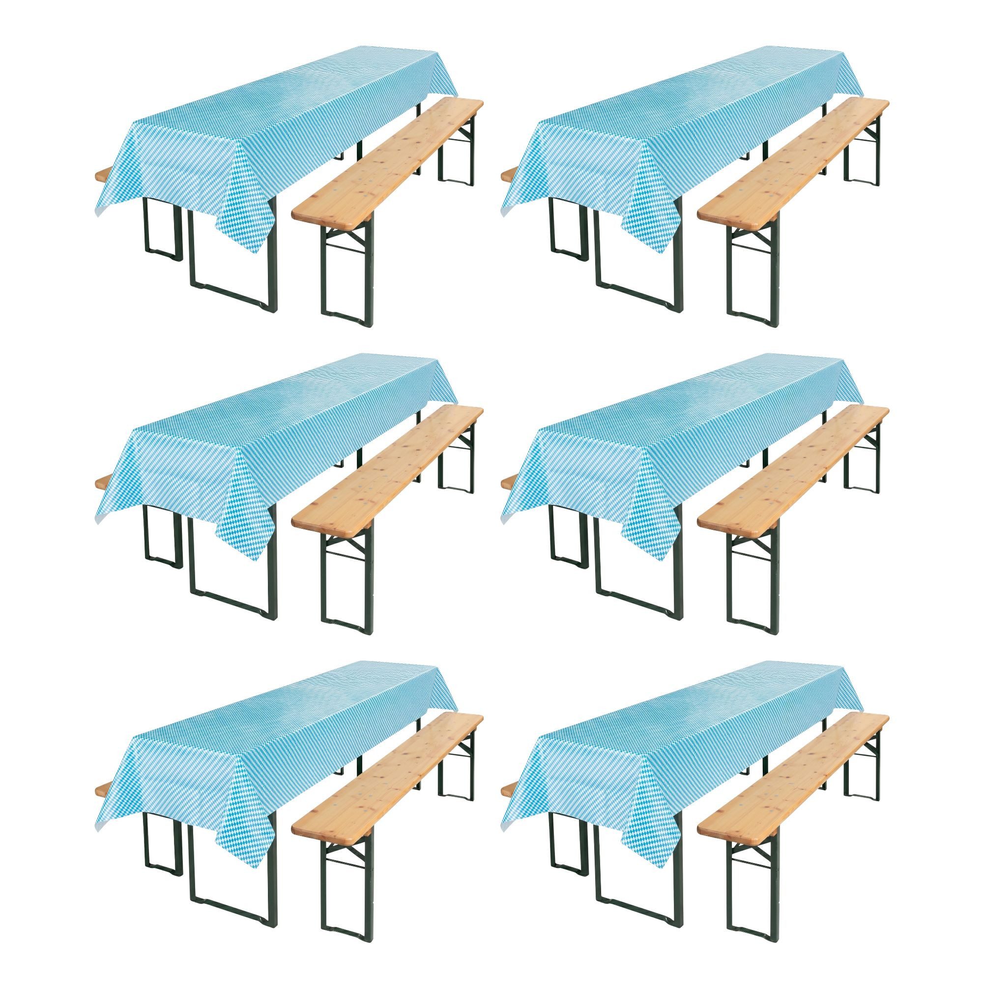 Beautex Tischdecke, Partytischdecke, für Biertischgarnituren, 100x250cm, viele Farben (6-tlg), wasserabweisend, abwaschbar, lebensmittelecht, strapazierfähig