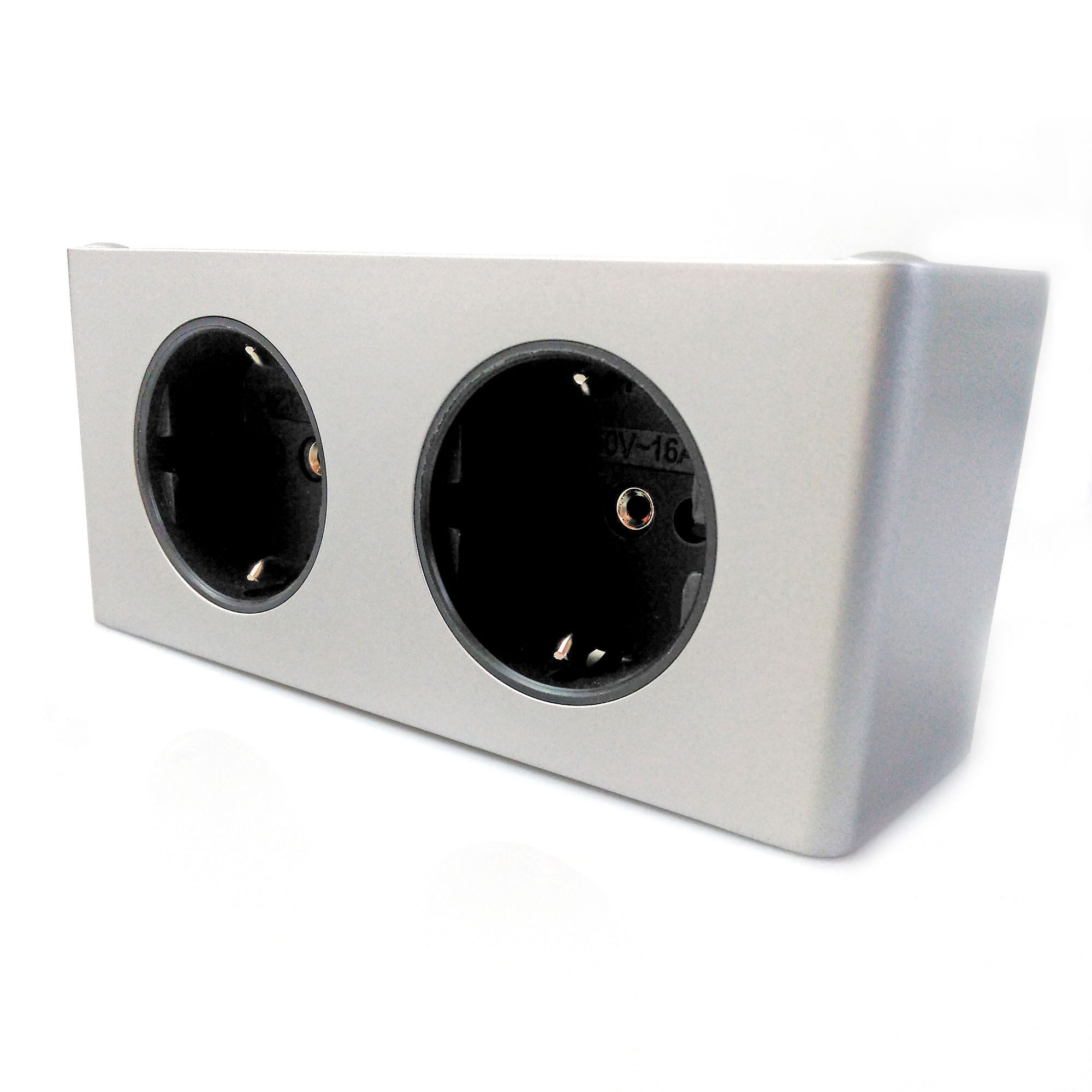 kalb Steckdose 2-fach Steckdosenleiste, 2x 230V Steckdosen, Kabel ohne Stecker