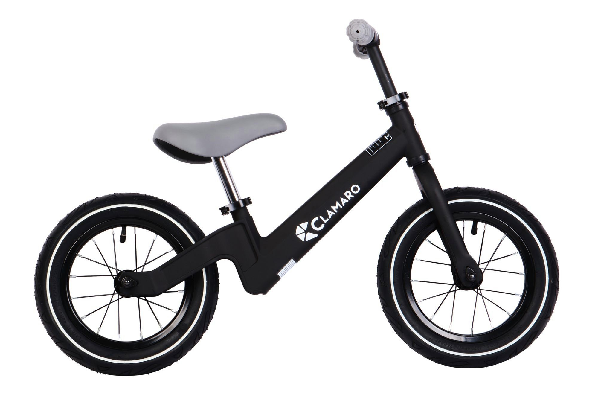 Clamaro 12 Laufrad Zoll Fahrrad Luftbereifung mit Clamaro Zoll, 12 Kinder Laufrad Grau Kinderlaufrad Roadstar